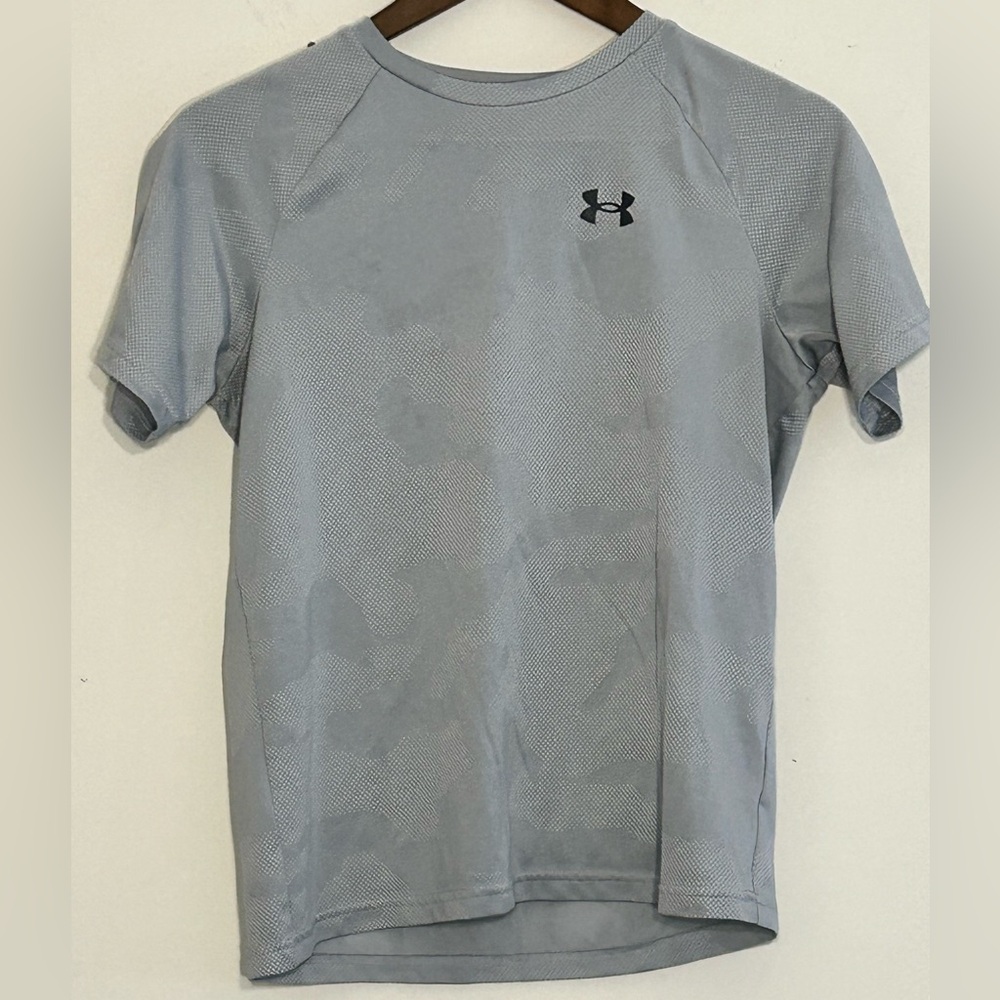 Under Armour Youth Large (YLG) Gray Camo Short Sleeve Performance Tee
